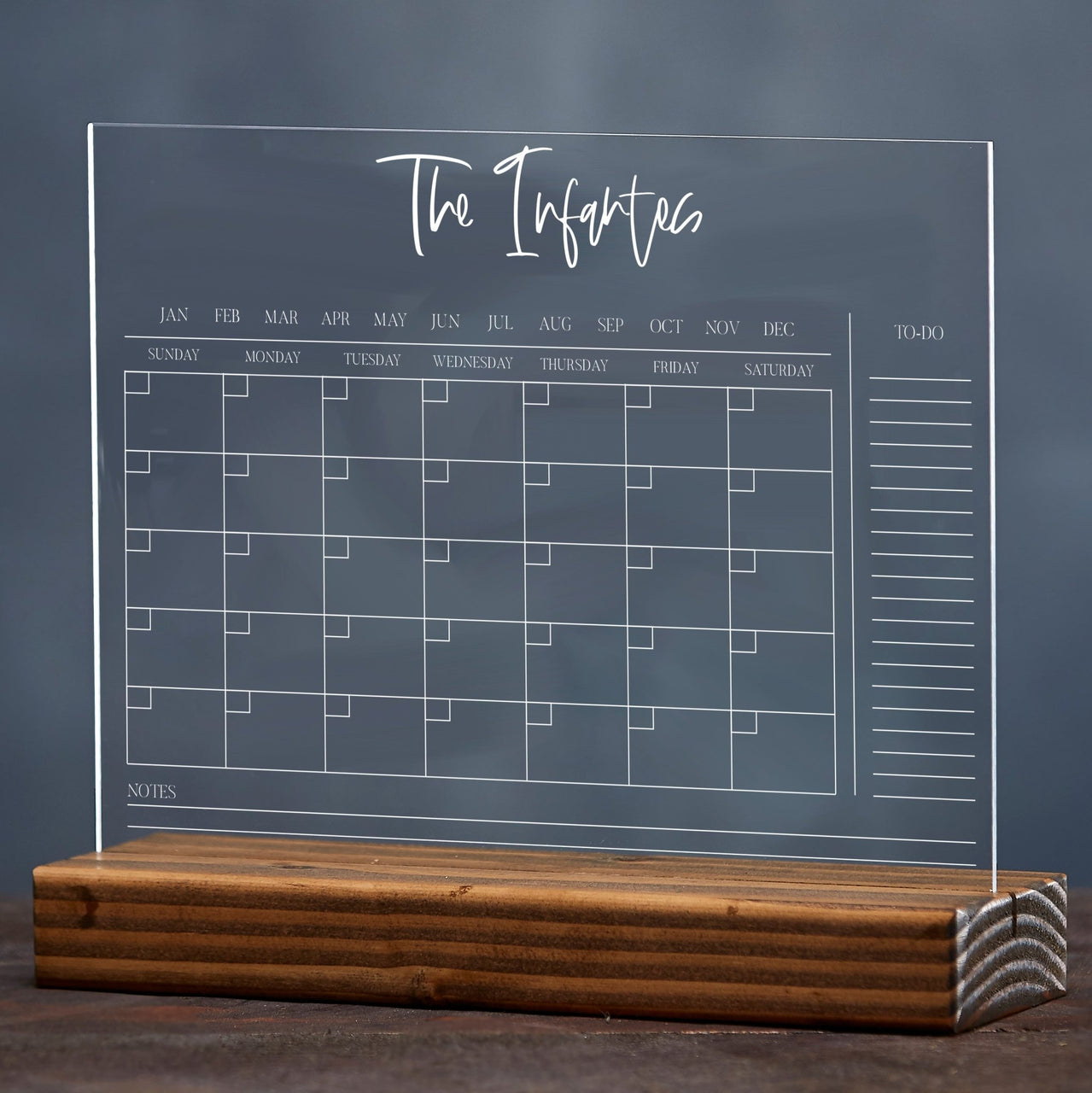 Monthly Undated Acrylic Desktop Calendar – Rich Design Co